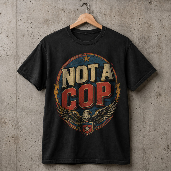 Funny Not A Cop Shirt Retro Patriotic Eagle Graphic Tee Sarcastic Humor Men Gift