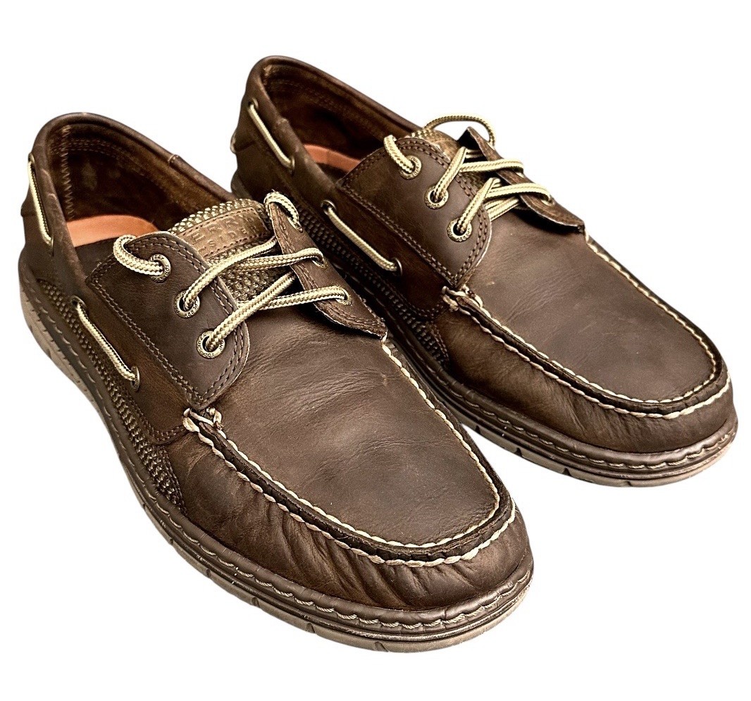 Sperry Top-Sider Men’s 2-Eye Sport Moc Boat Shoes 0124339 Leather Mesh 11.5M BRN