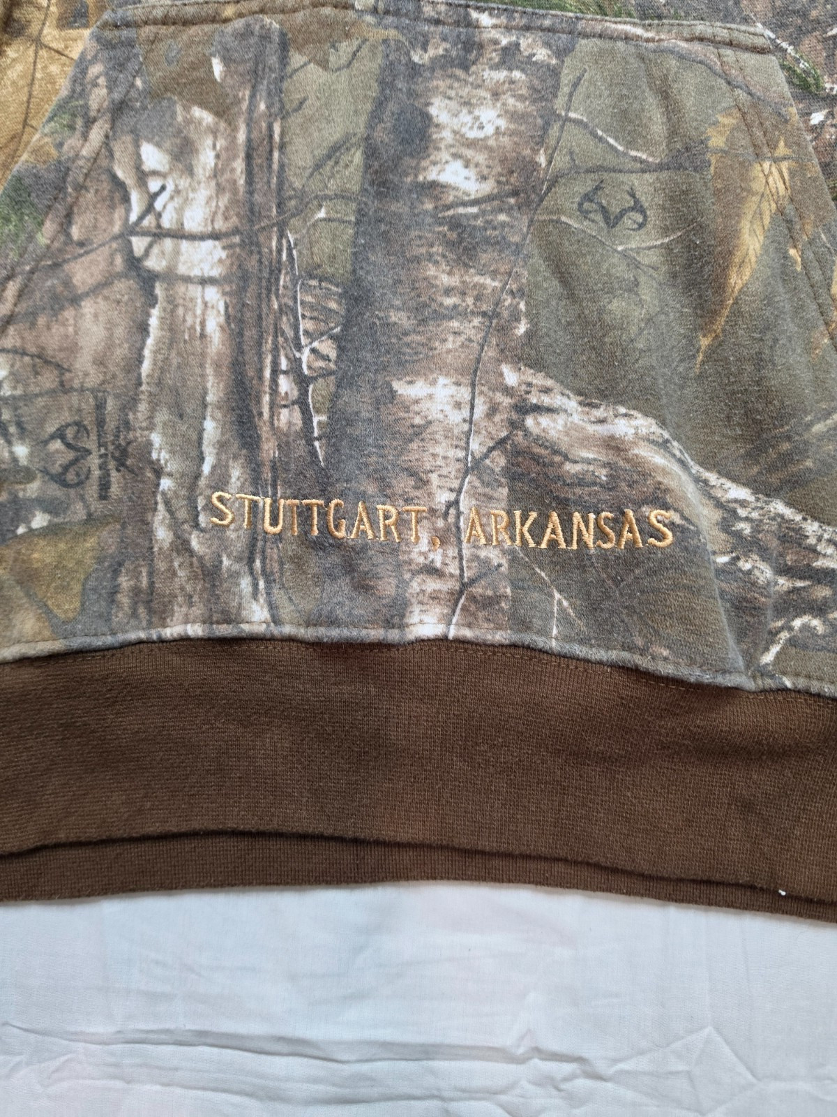 Reeltree Camo Hoodie Mens L Pullover Fleece Sweatshirt Logo Hunting Waterfool