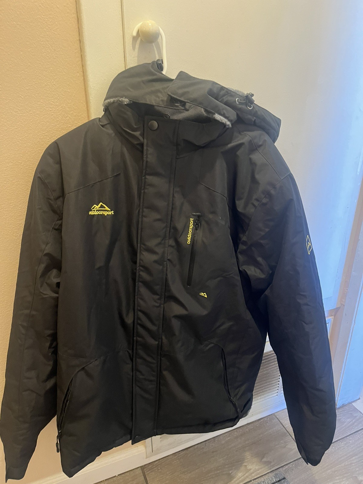 TACVASEN Men’s Winter Ski Jacket Waterproof Snow Coat Black with Gray Interior!!