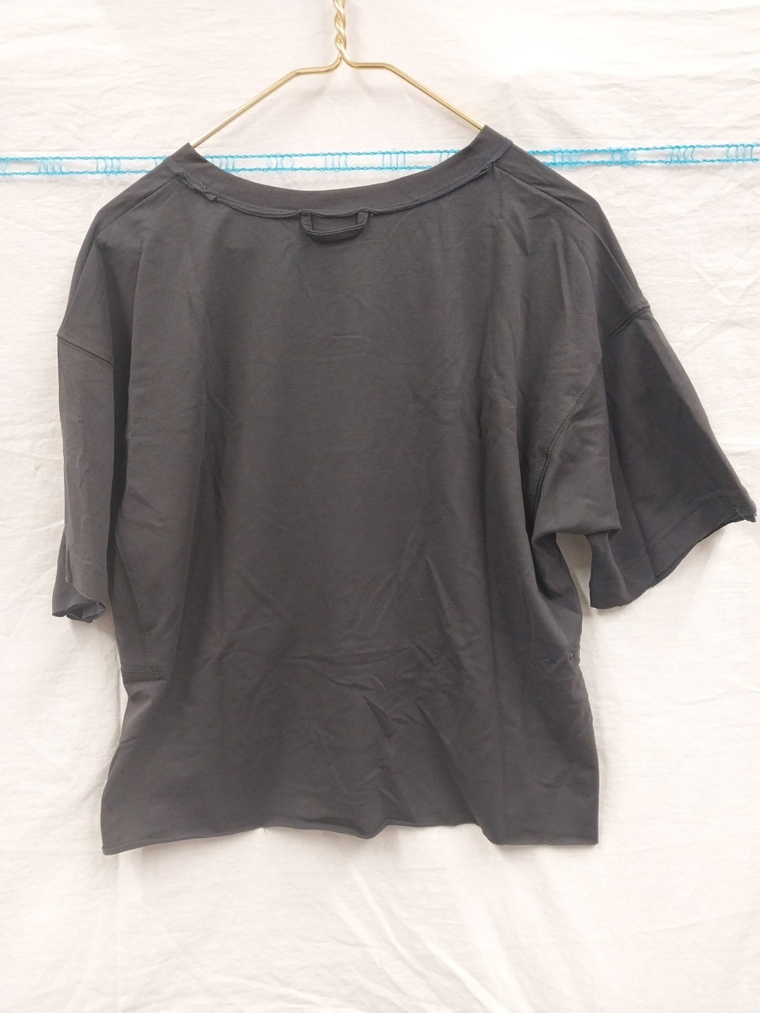 UEU Womens Active Gym Training Outdoor Sports Workout Shirt Gray Size L