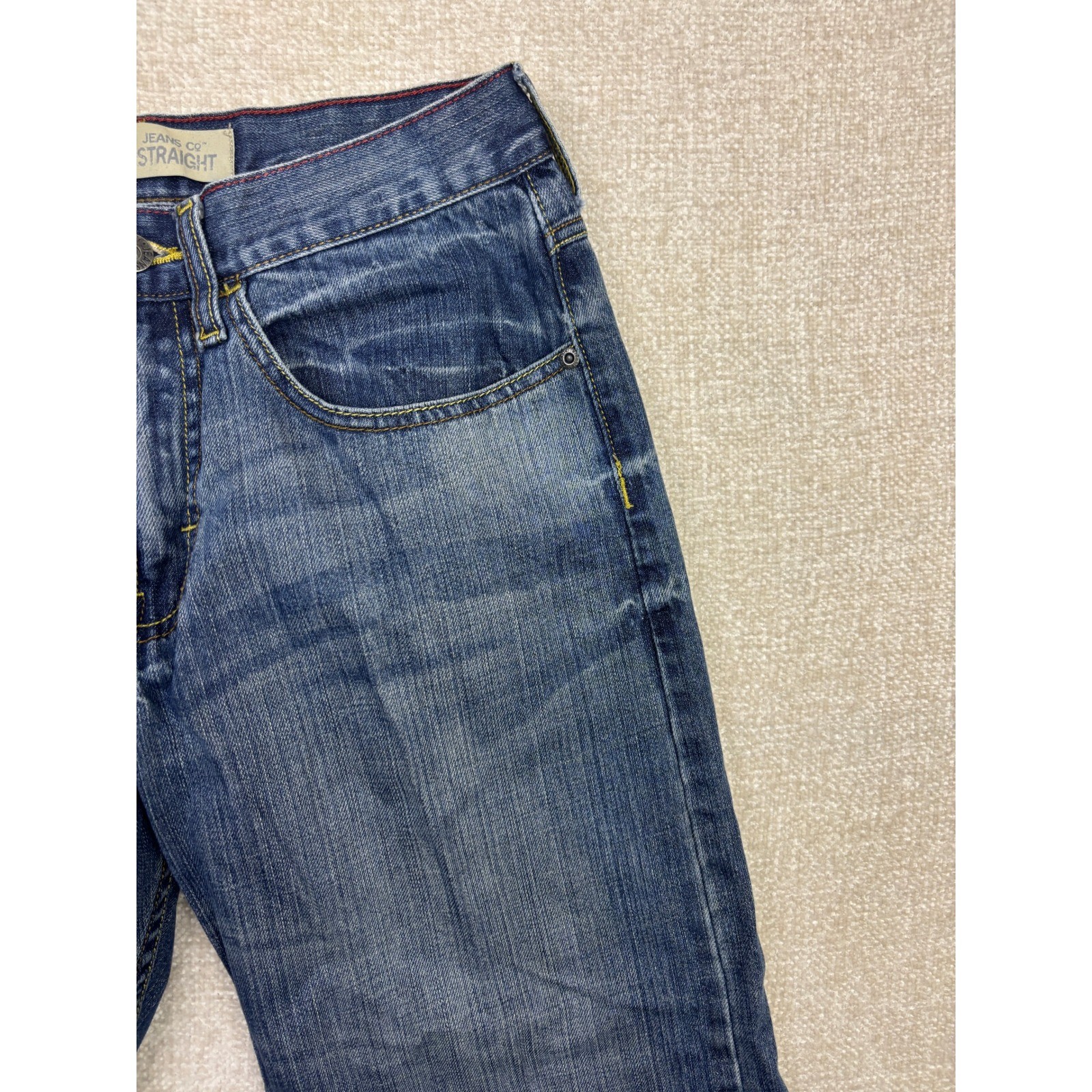 Wrangler Jeans Co Mens Relaxed Straight Leg Denim Blue Jeans 28×27 Medium Wash