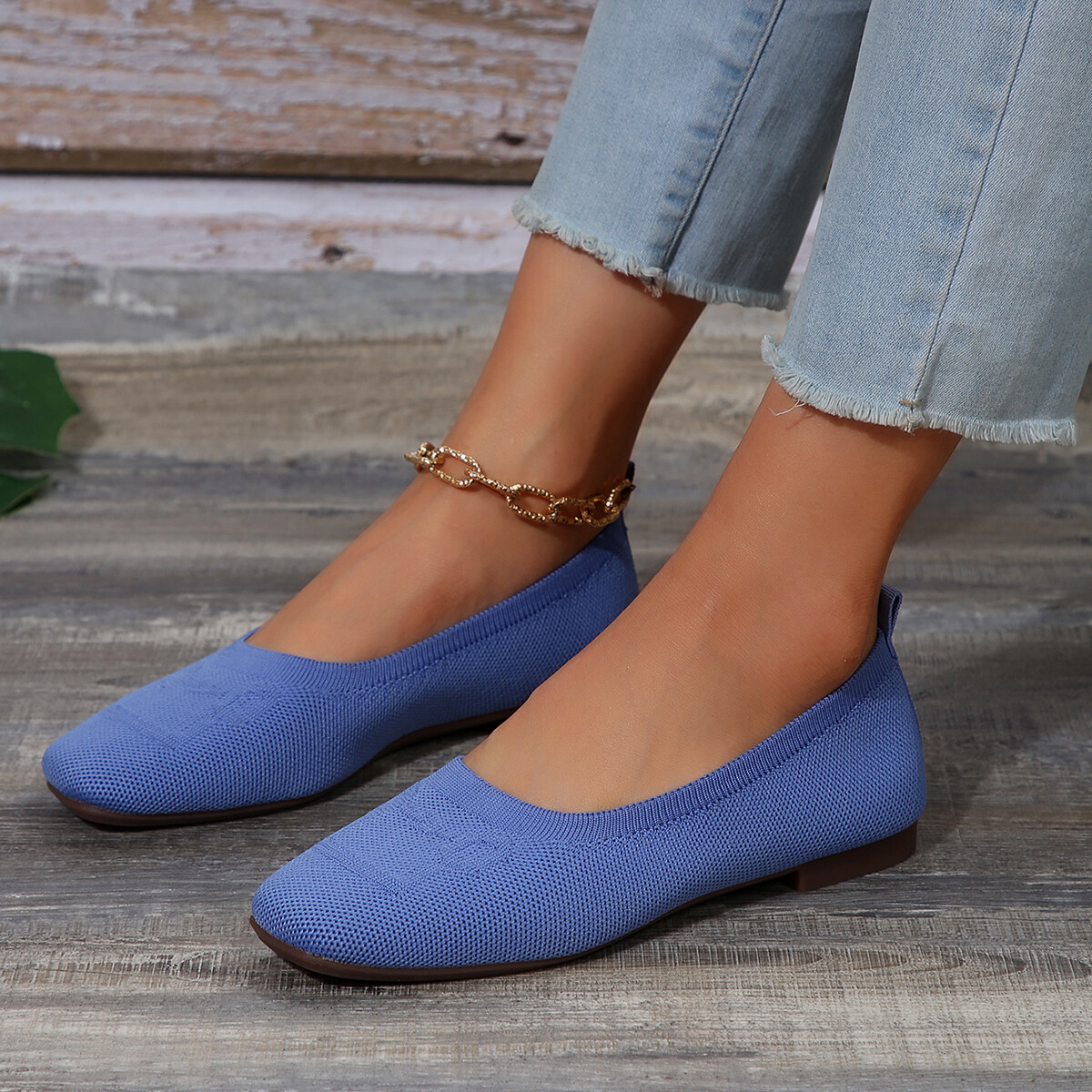Womens Ballet Flats Comfortable Soft Casual Square Toe Slip-Ons Casual Shoes New