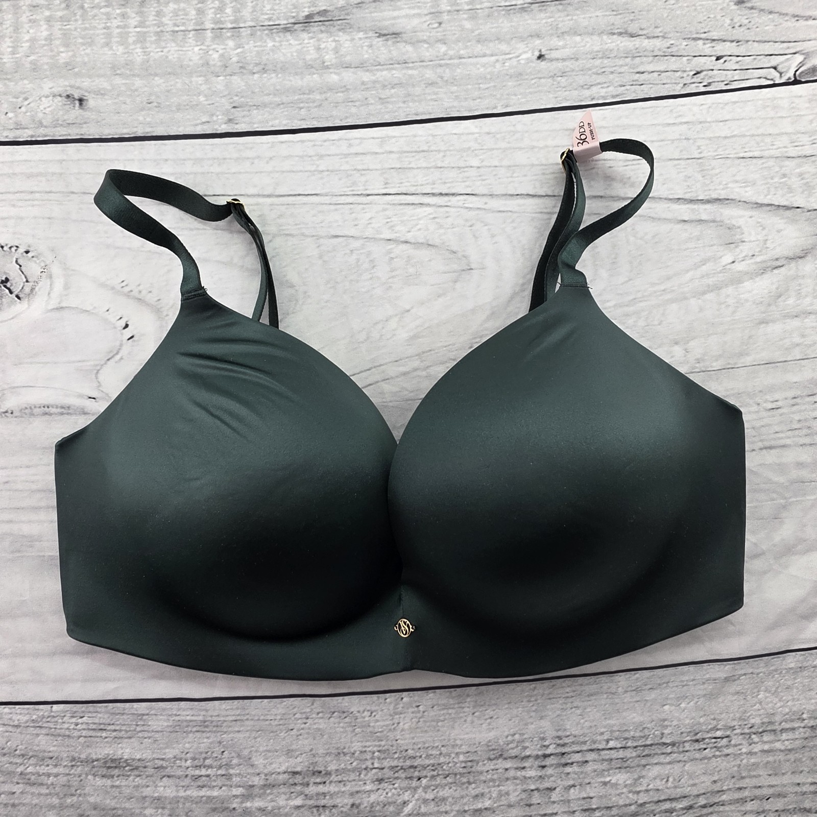 NWT Victoria’s Secret So Obsessed Bra Forest Green Padded Wireless Push Up 36DD