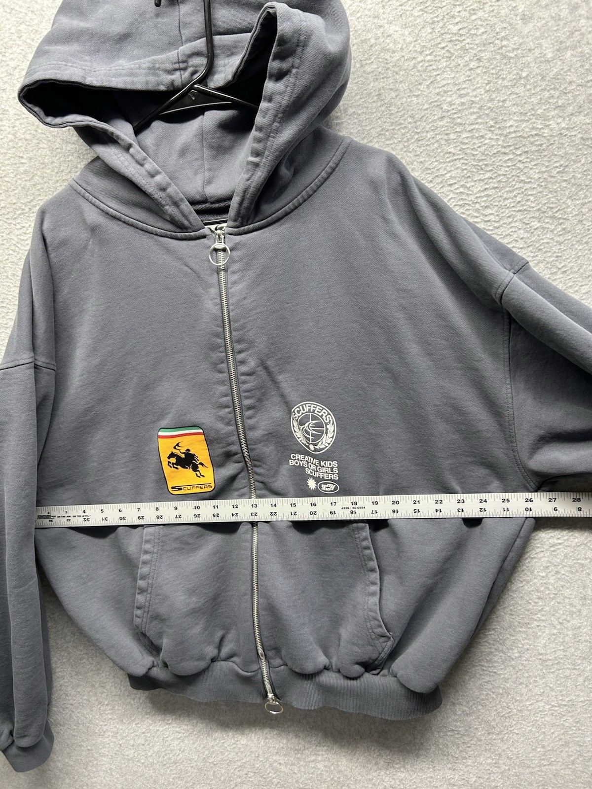 Scuffers Hoodie Mens 2XL Gray Full Zip Everyday Urban Aesthetics Streetwear Logo