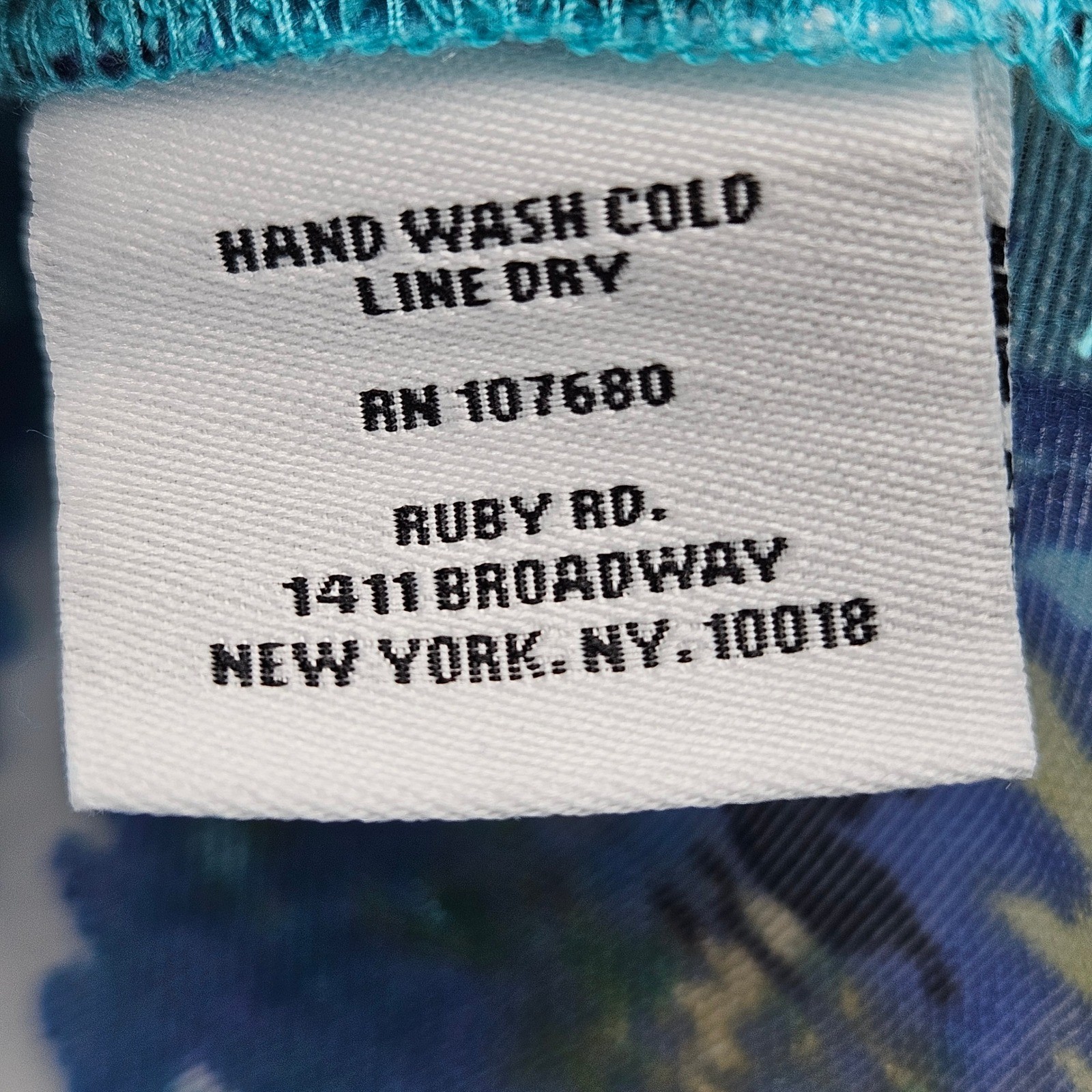 Ruby Rd Favorites Womens 12 Blue Yellow Ikat Geometric Boho Artsy Blouse Top
