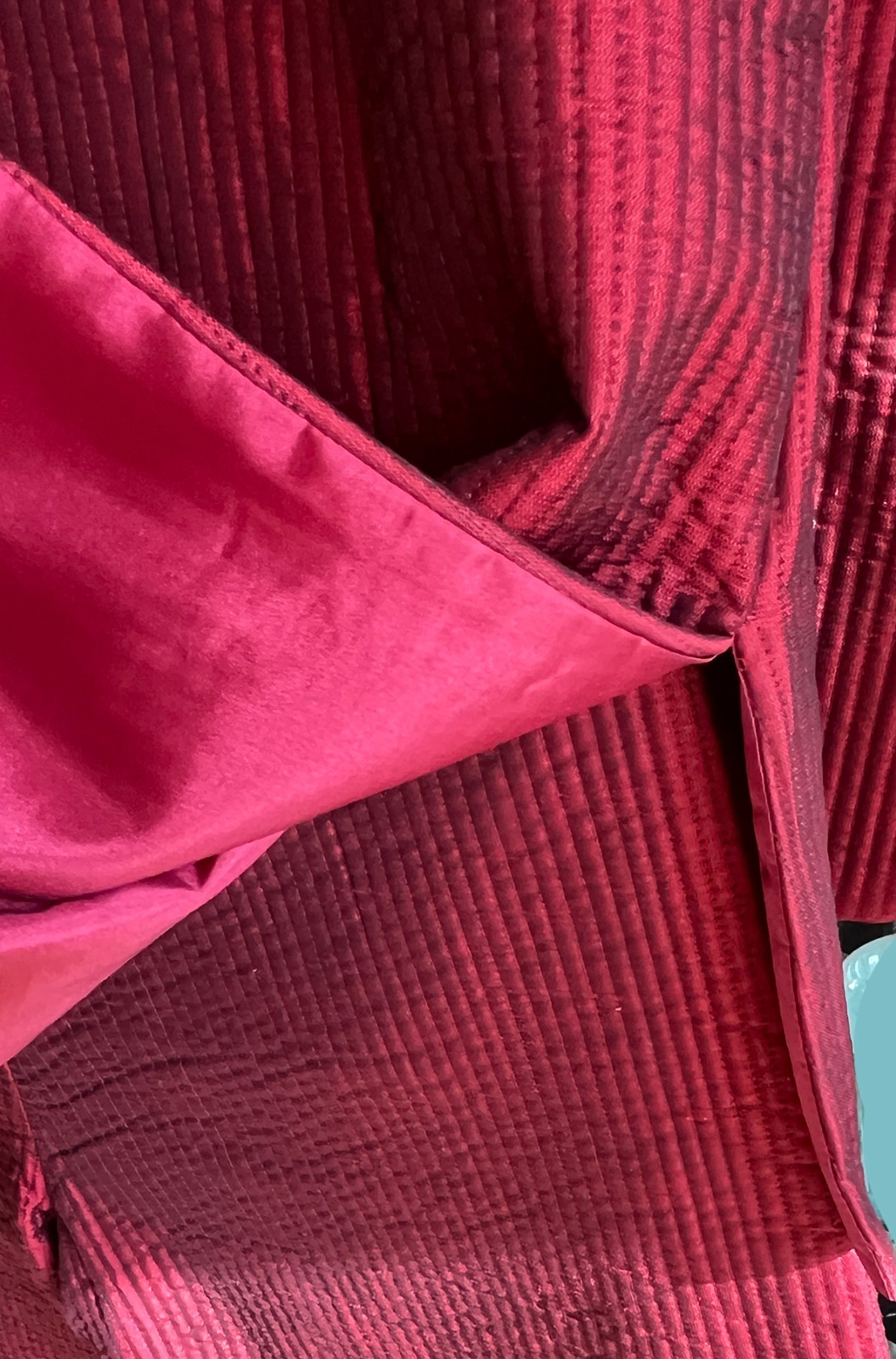 S-M Traditional Korean Modern Hanbok Set-Quilted Nubi Burgundy Top/ Pants /Scarf