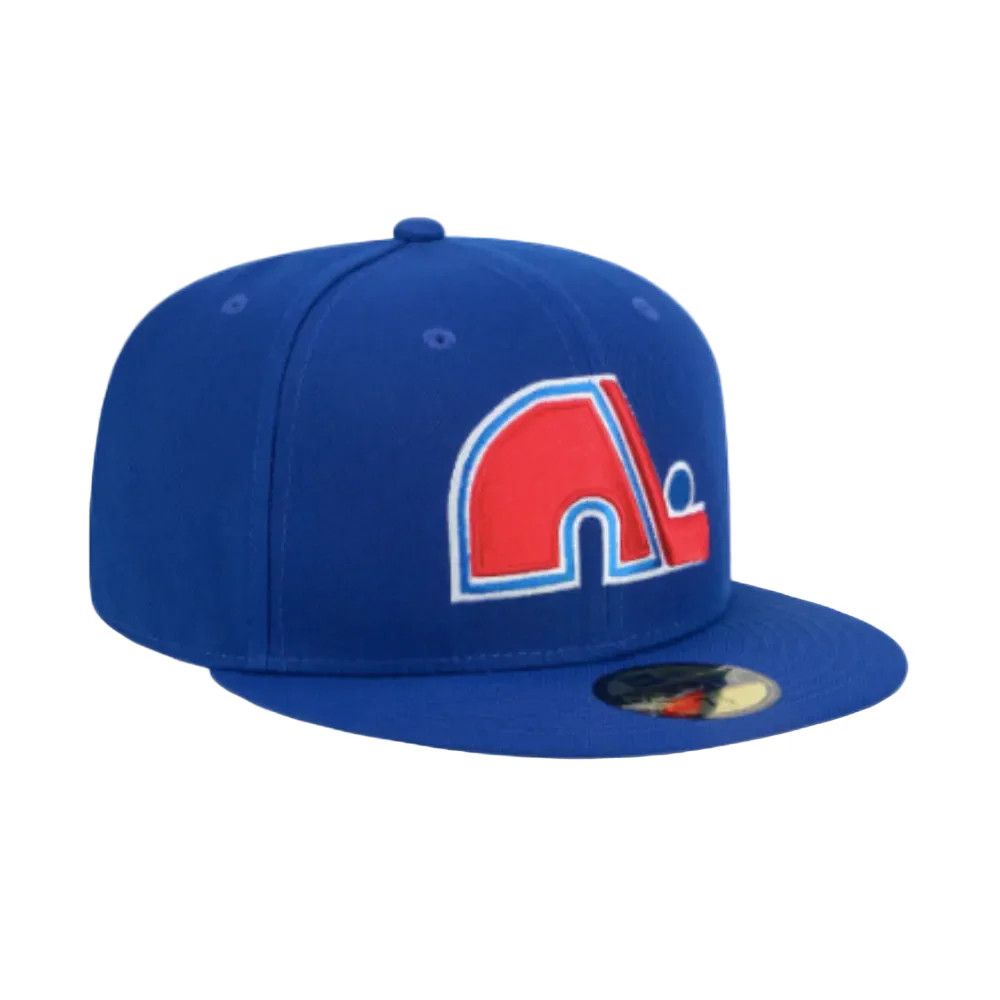 QUEBEC NORDIQUES NEW ERA NHL 59FIFTY BLUE RED LOGO FITTED HAT