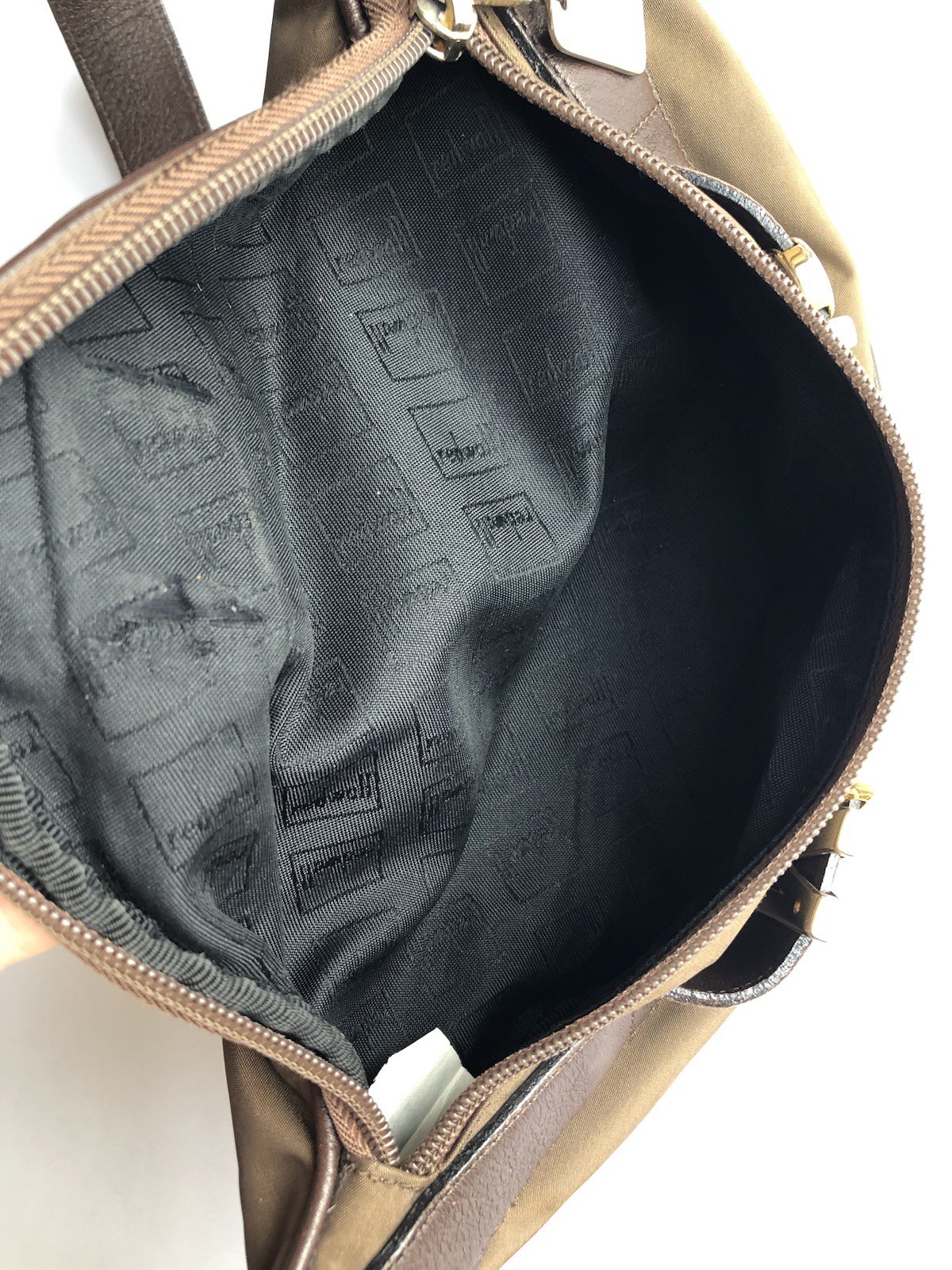 MOSCHINO Redwall Vintage Brown Nylon Gold Logo Fanny Pack Belt Bag