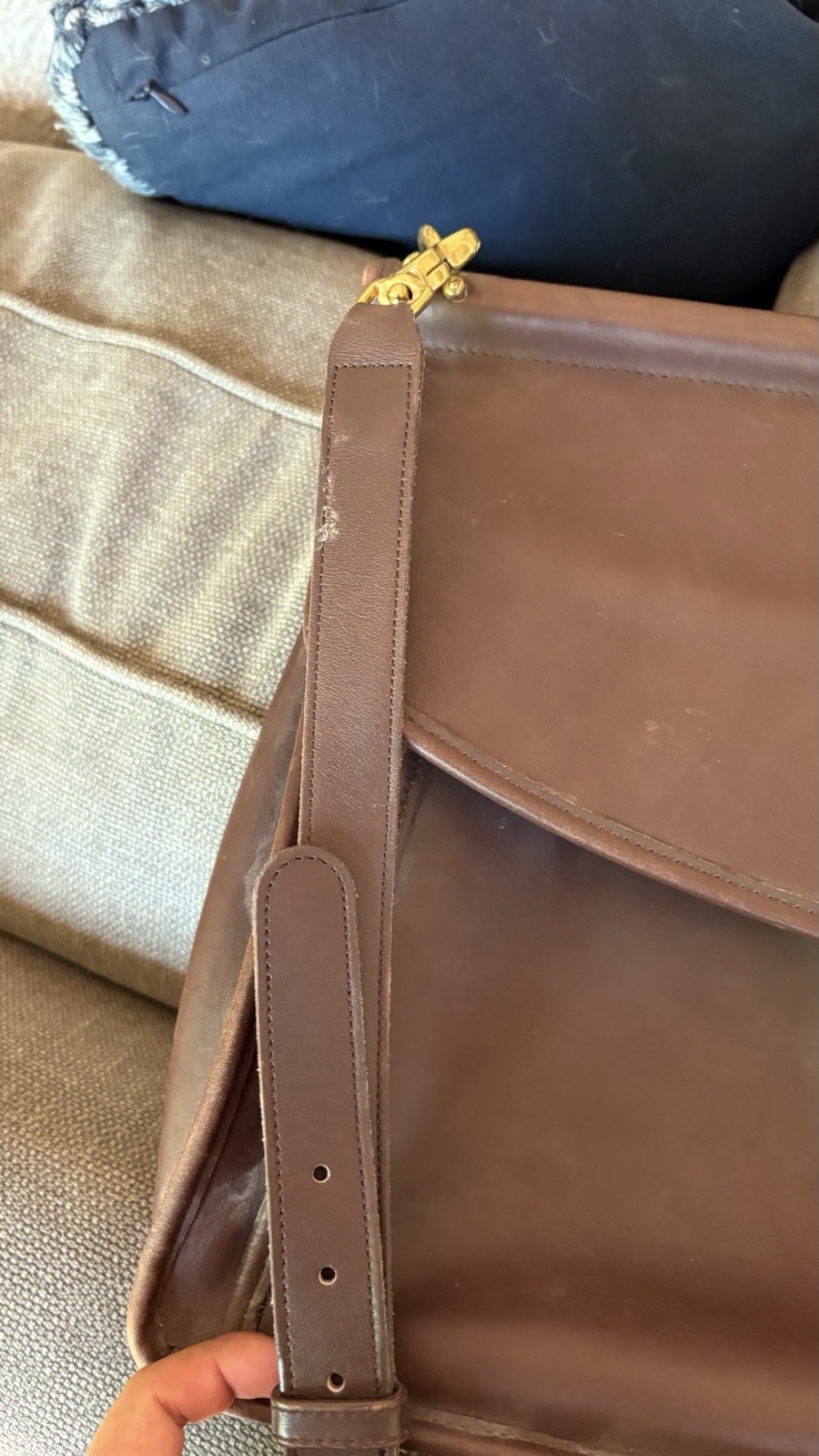 Vintage Dark Brown Full Grain Leather Coach Beekman Briefcase Style No 5266