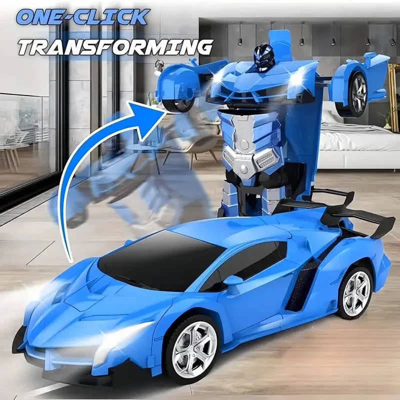 1:18 Remote Control Deformation Robot Car with LED Lights – 360° Drift, USB