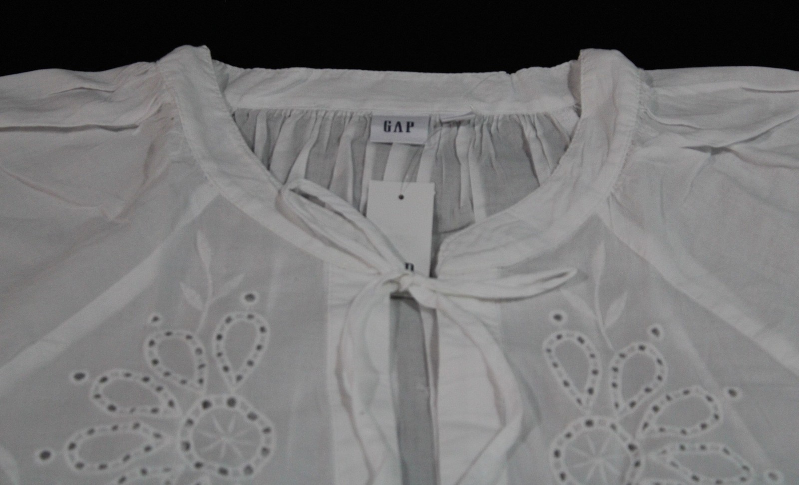 Gap Women’s Splitneck Tie Front Short Sleeve Top EJ3 Optic White Size 2XL NWT