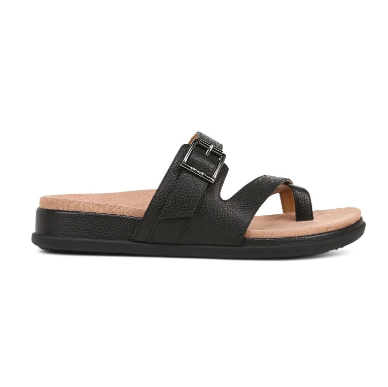 Hot Deal Vionic Carmela Strappy Slide Sandal, Tan Leather