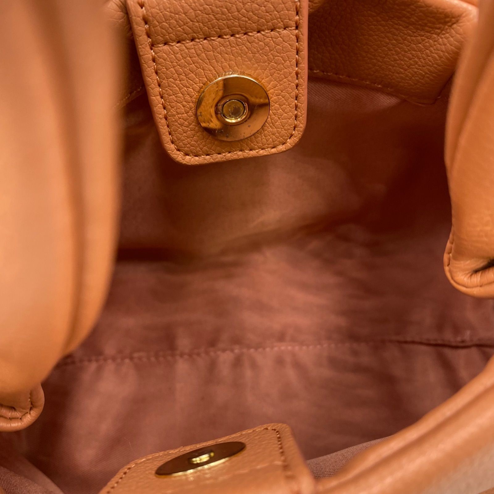Excellent Condition POLENE Leather Leather Shoulder Bag Crossbody Salmon Pink Sp