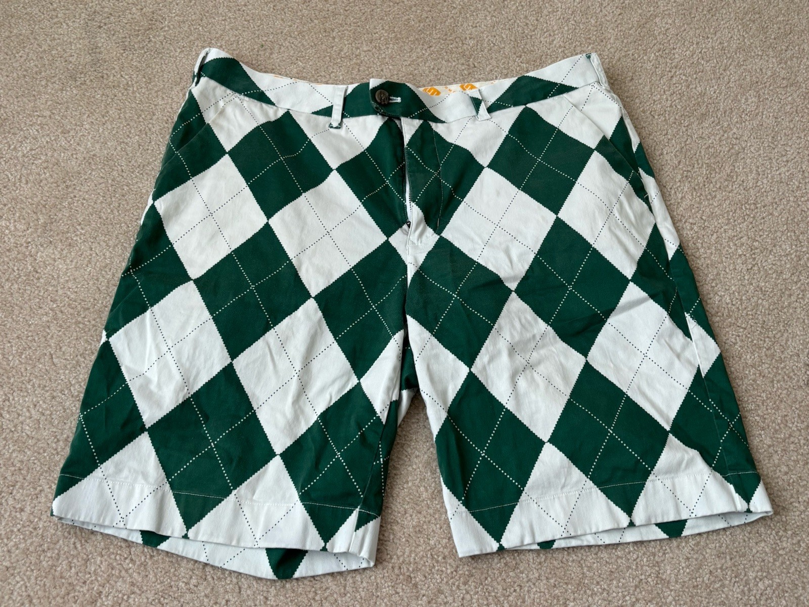 Loudmouth Argyle Men’s Golf Shorts Green SZ 40