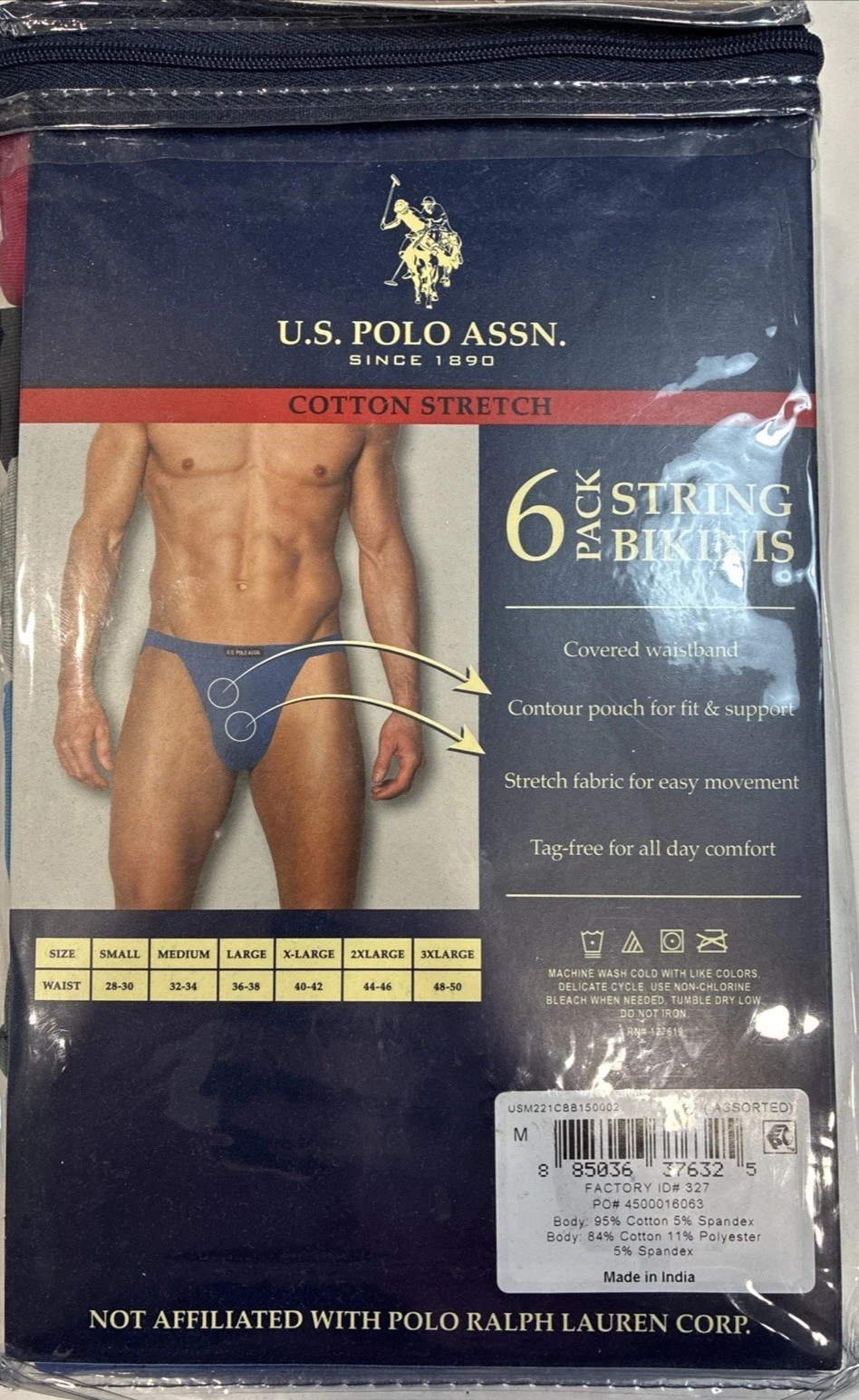 DISCONTINUED 6 Count Hanes Comfort Flex Fit String Bikini Underwear Men’s M L XL