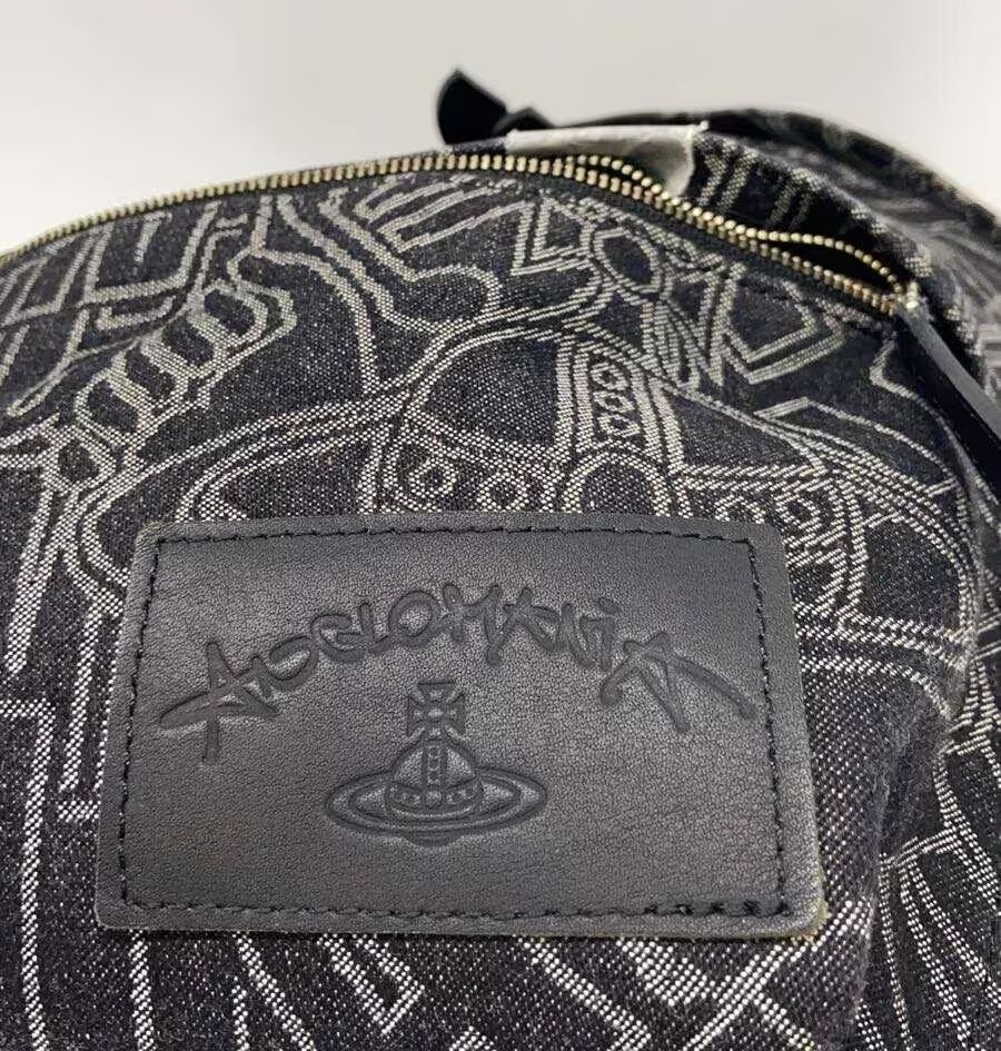 Vivienne Westwood Anglomania Backpack Black Canvas Nylon Women Rucksack