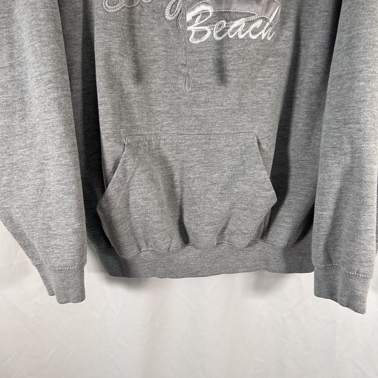 Laguna Beach Hoodie Women’s Large Grey Pockets Long Sleeve Cotton Blend
