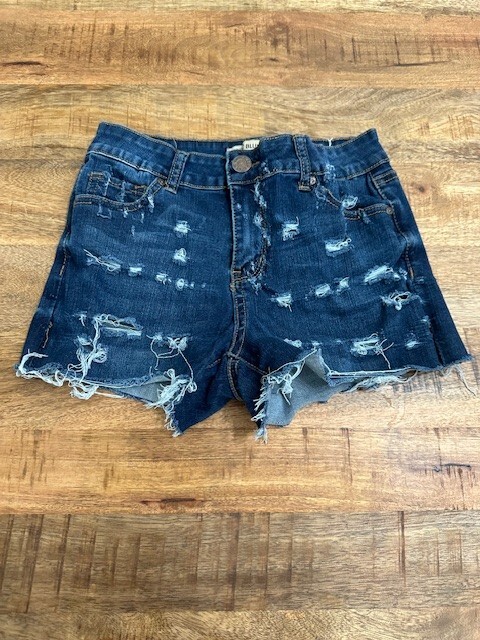 Blue Savvy Jean Shorts Denim Blue 5 Pockets 5 27 Distressed both sides Raw hem