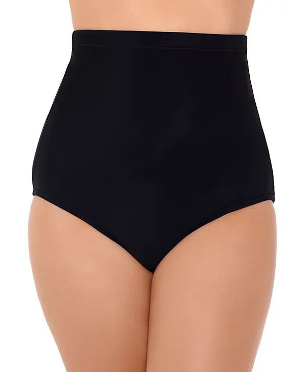 Swim Solutions Women’s Ultra High-Waist Swim Bottom Swimsuit, Black, Size 14