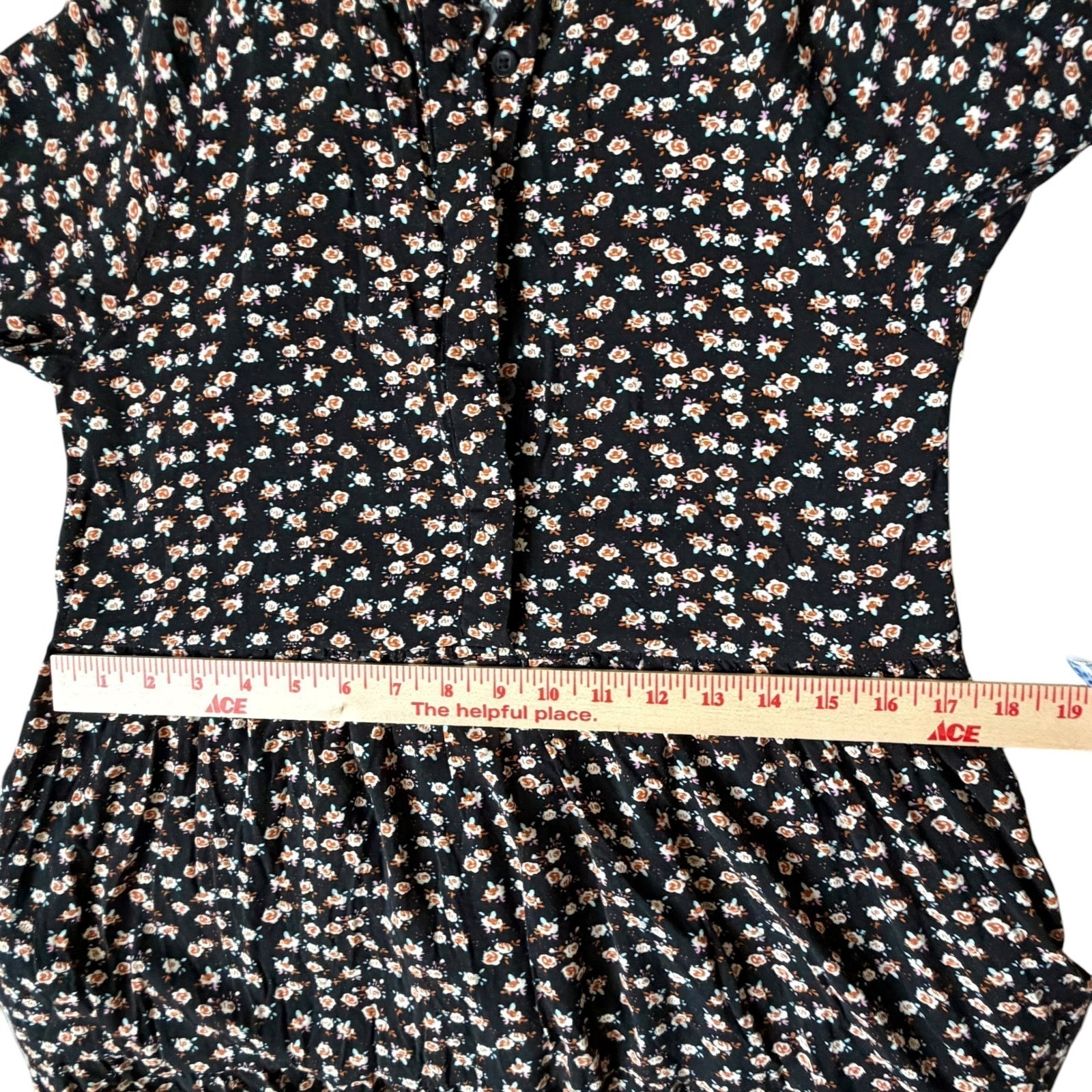 Cottagecore Prairie Ditsy Floral Size Small Collared Tiered Modest Midi Dress