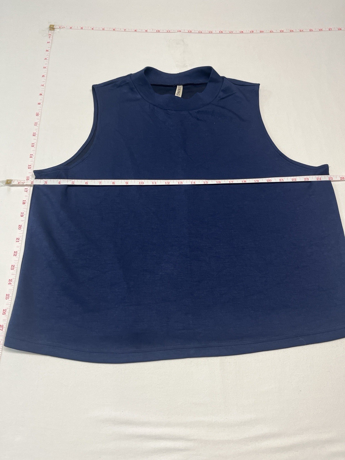 Women’s plus size Classic Navy blue Mock-Neck Sleeveless Tank active work 1249