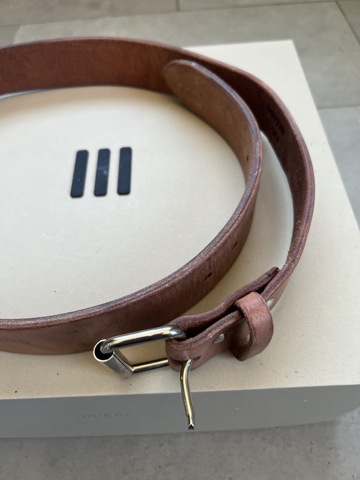 Gustin Heavyweight Steer Hide Hermann Oak Made In USA Brown Leather Belt Sz 40