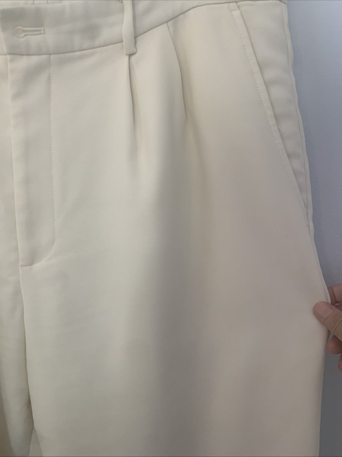 LRL Black Label Wide Leg Trouser Pants Women Size 16 Winter Cream Inseam 29.5 in