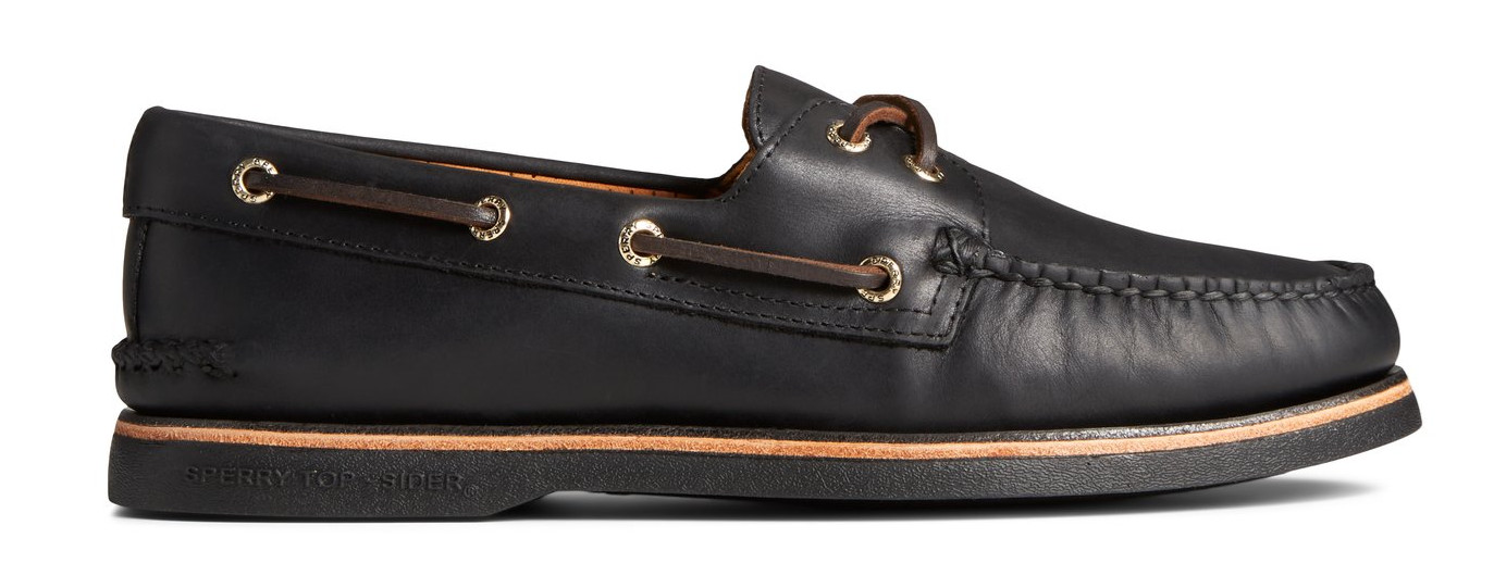 Sperry Gold Cup A/O 2 Eye Burnished Black Boat Shoe Men’s sizes 7-14 NEW!! WIDE