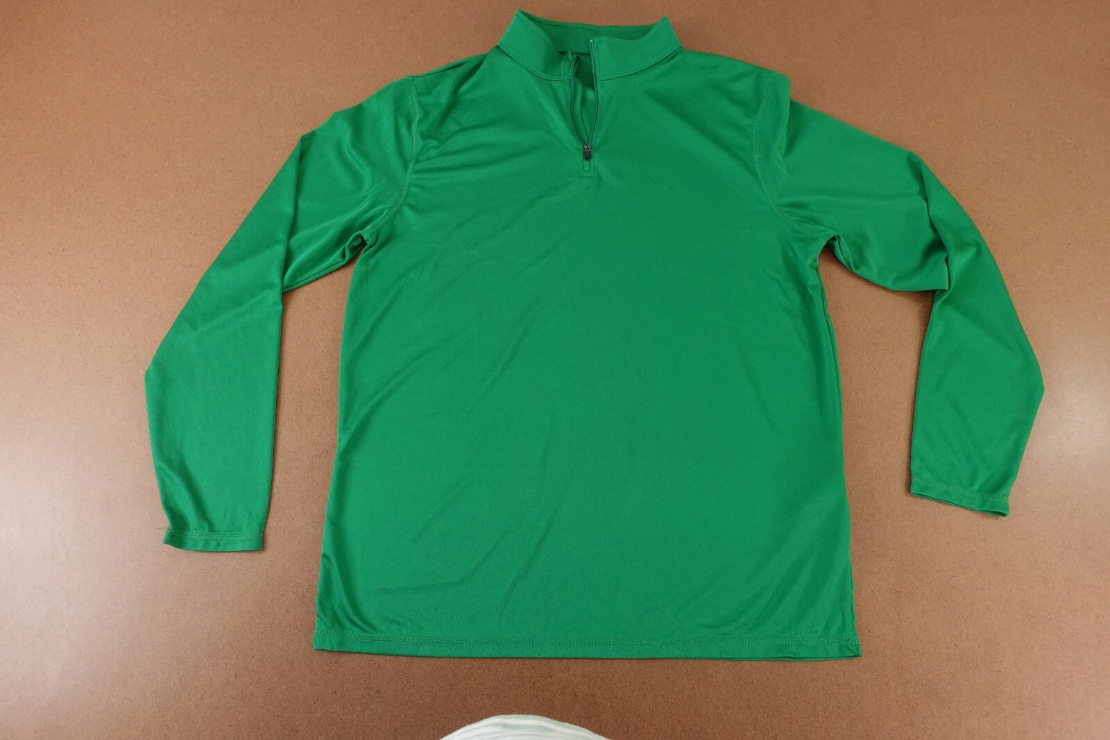 Augusta Sportswear Adult Large Green Long Sleeve 1/4 Zip Pullover T-Shirt New
