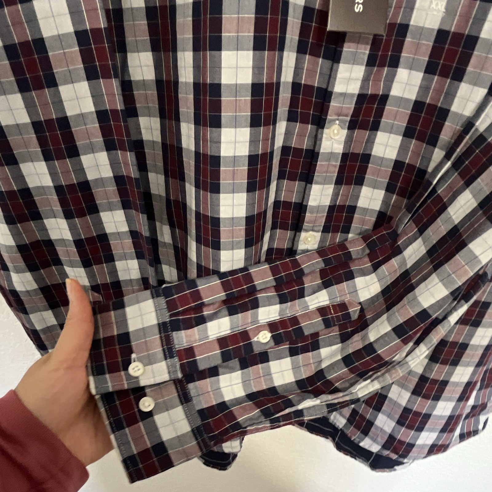 Michael Kors Men’s Multicolor Plaid Slim Fit Long Sleeve Button-Up Shirt XXL