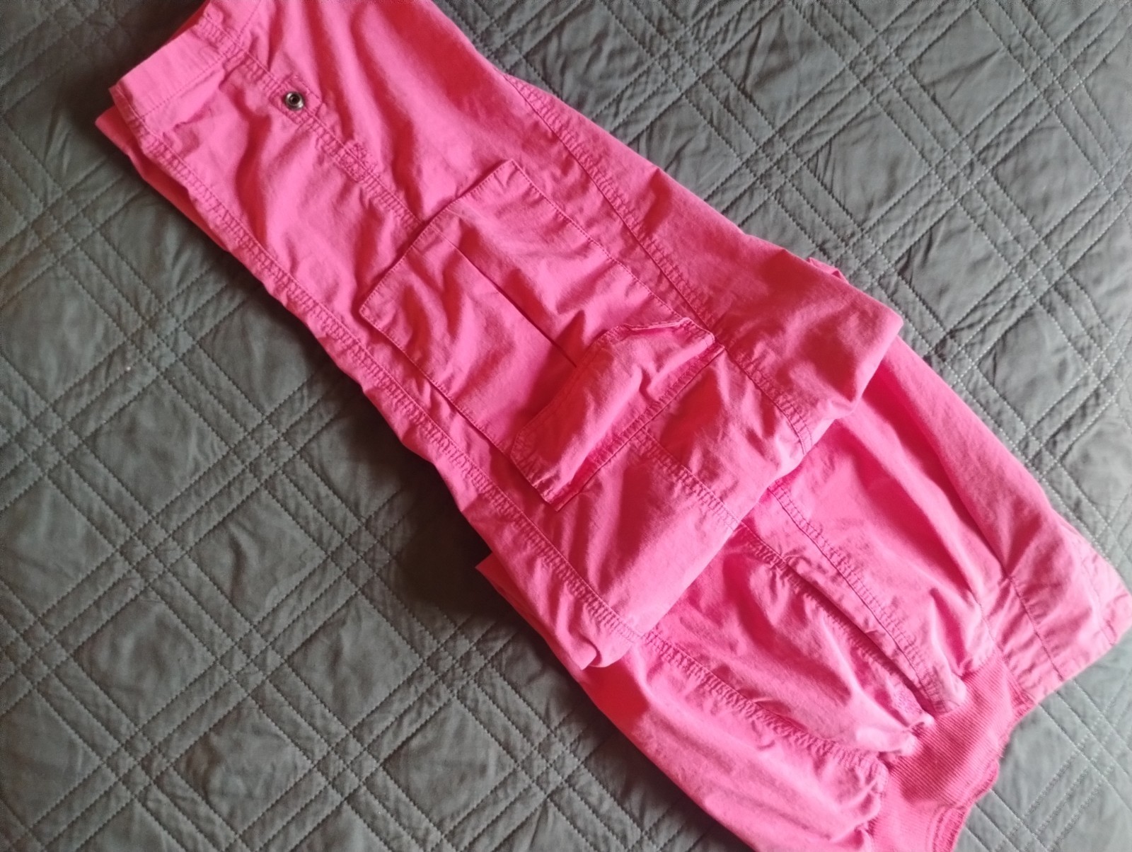 We The Free People Pink Parachute Cargo Pants Women’s Size Small Wide Leg Baggy