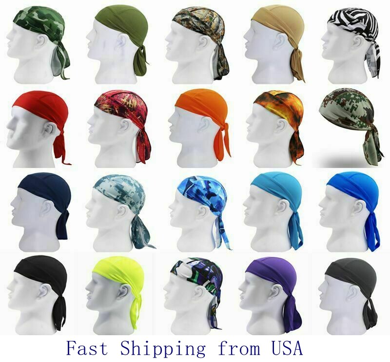 Durag Du-rag Headwear Head Wrap Skull Cap Doo Do Rag Bandana Headband Beanie Hat