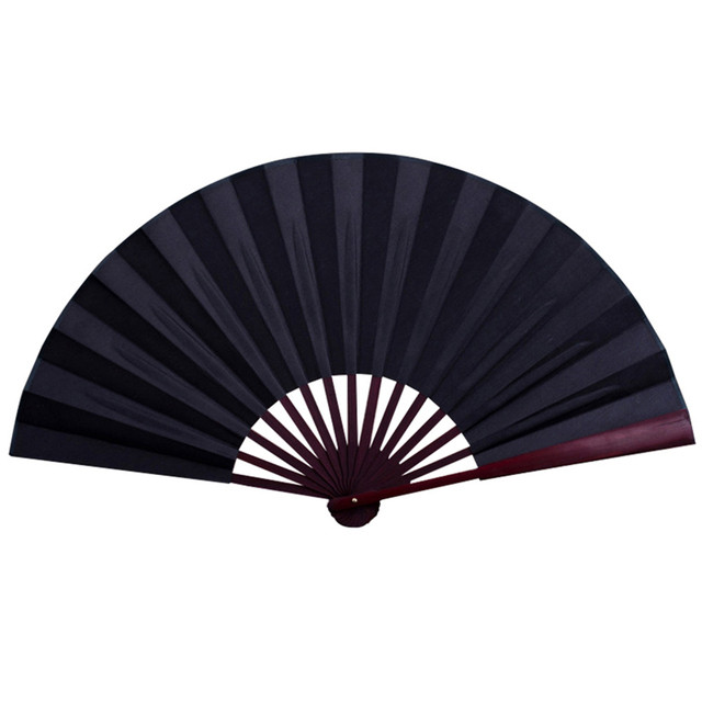 10/13in Folding Hand Fan Chinese Silk Cloth Handheld Wooden Bamboo Antique