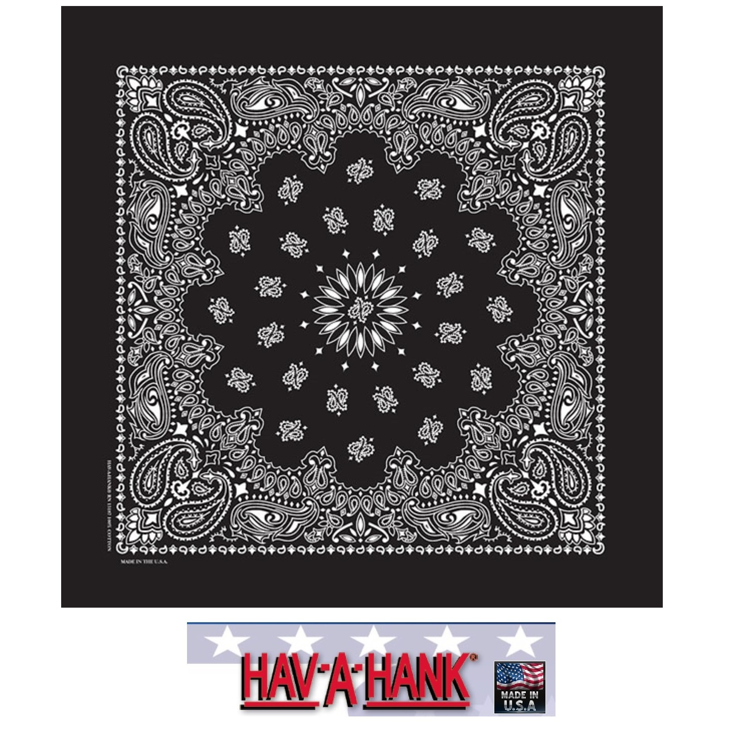 HAVAHANK 2-Sided Cotton PAISLEY BANDANNA BANDANA Head Neck Face Mask Wrap Scarf