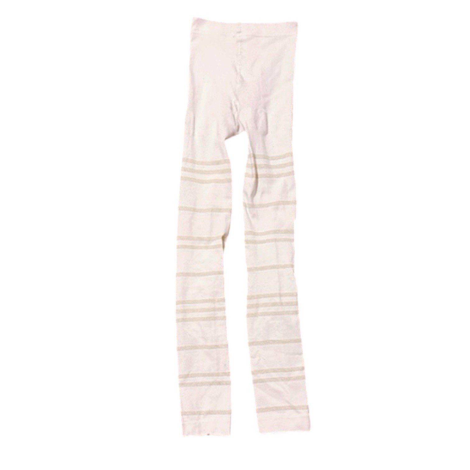 H&M Athleisure gold & cream Striped glittery footless tights size XS