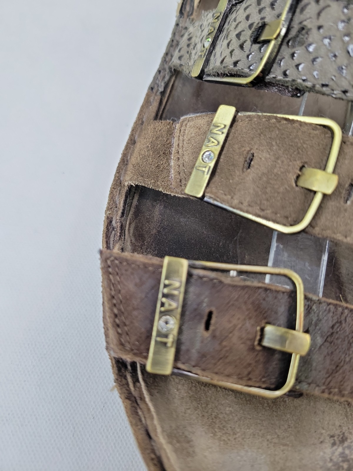 Naot Begonia Gladiator Brown Leather Ankle Strap Comfort Sandals EU 40 US 9-9.5