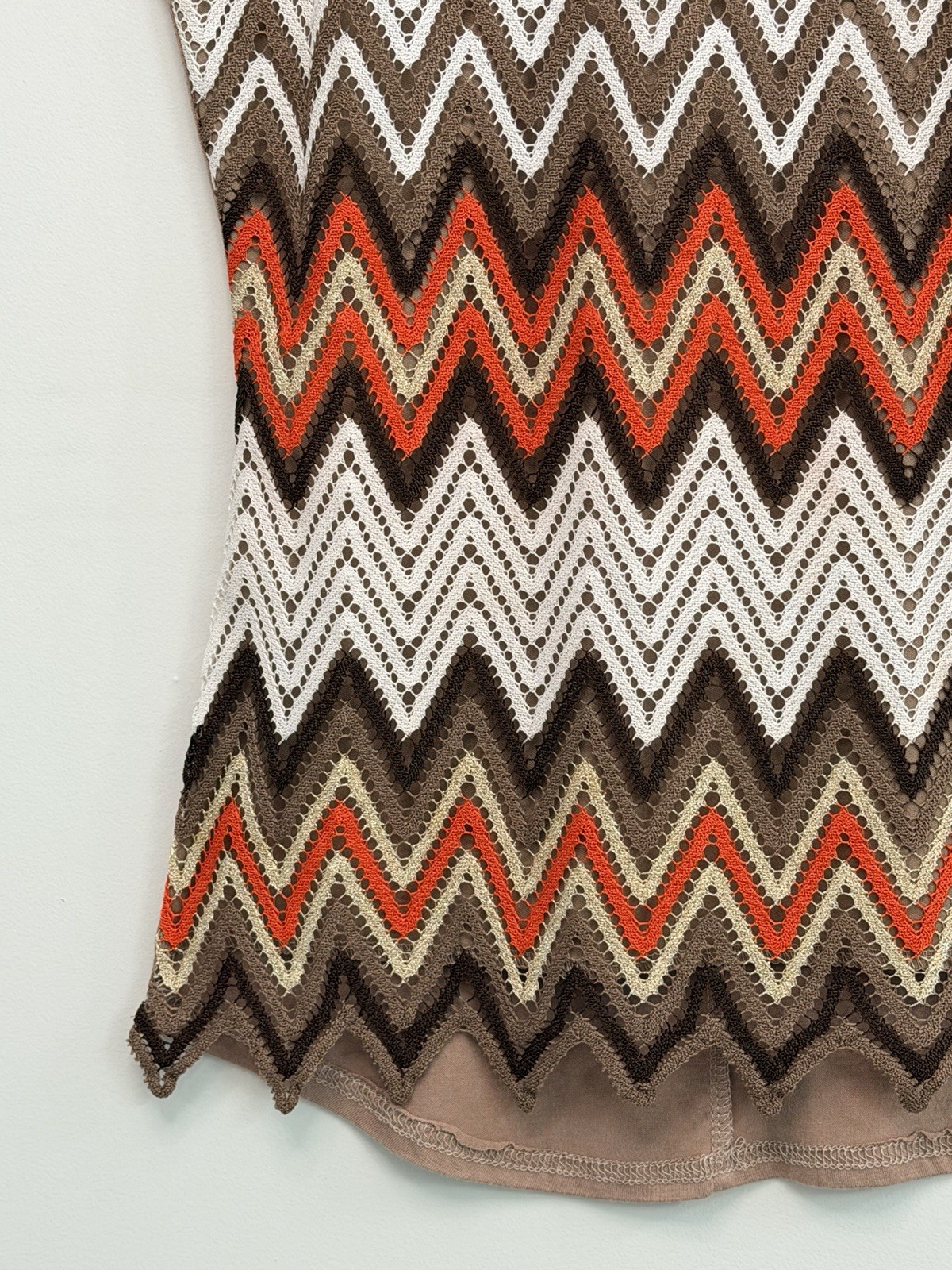 A’Gaci Multicolor Chevron Patterned Halter Neckline Women’s Tank Top SZ S
