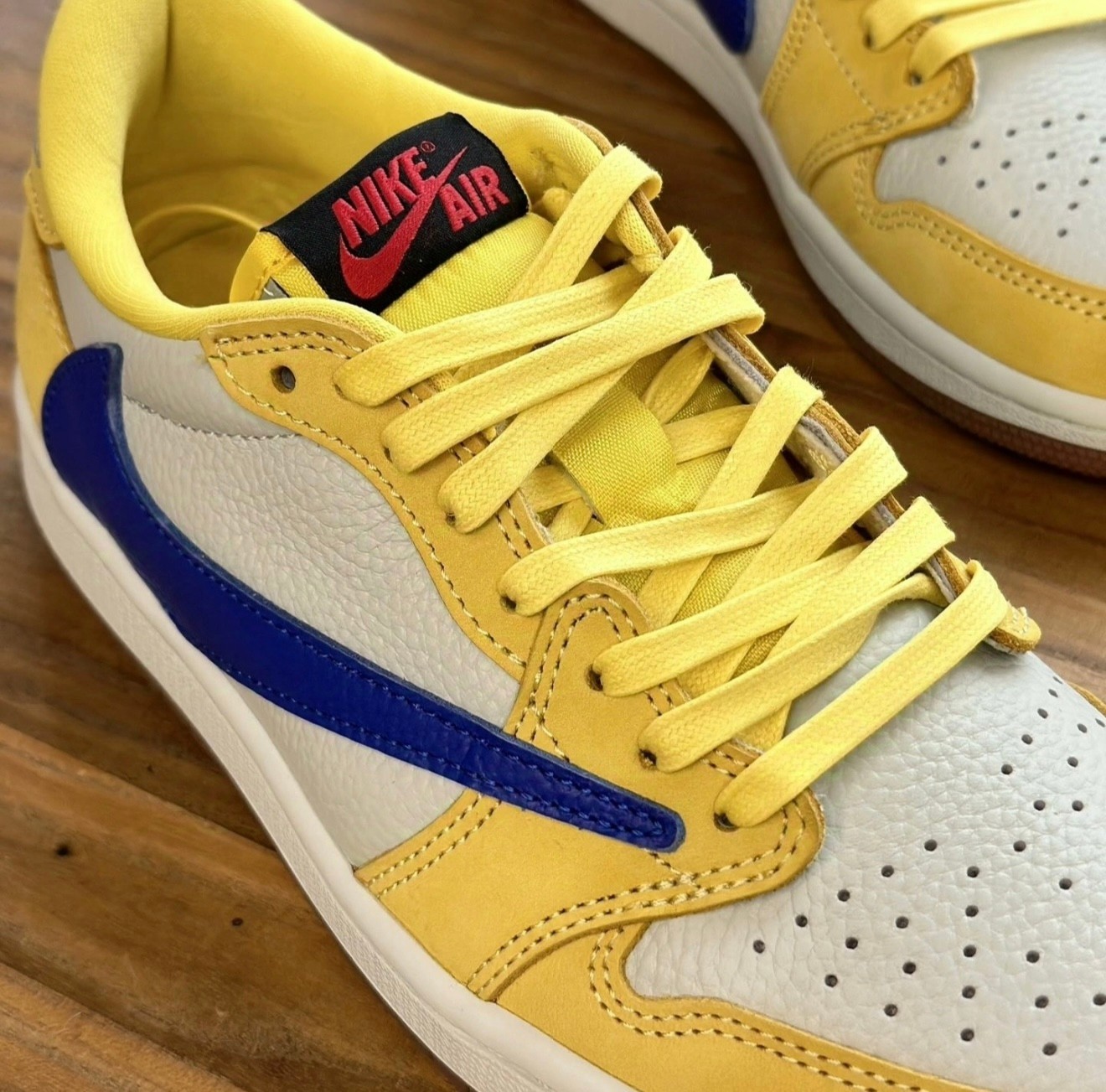 US Size 7-13 Tracis Scott x Jordan 1 Low OG “Canary Yellow” Men’s Sneakers