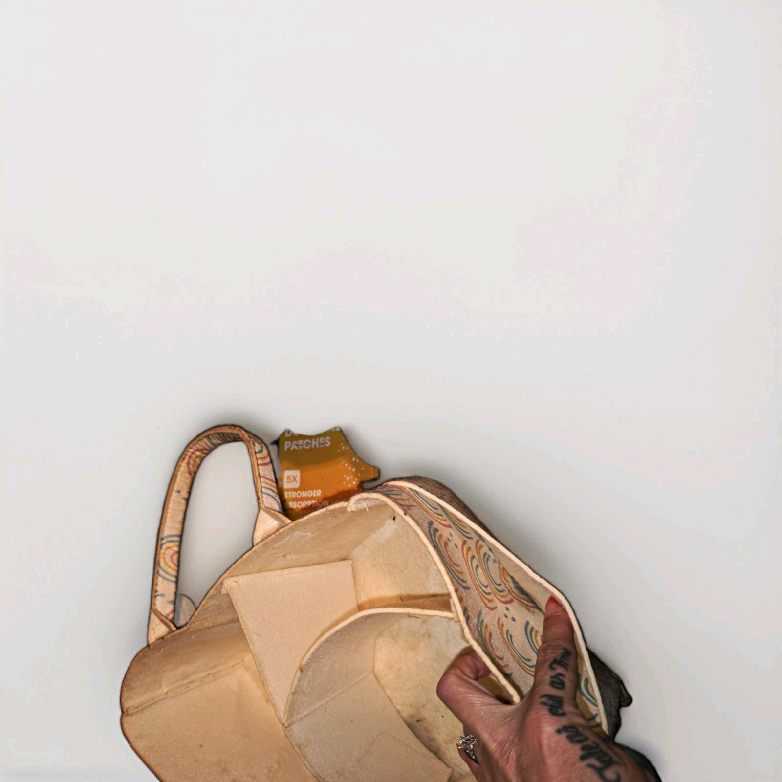 Women’s Small Beige Multicolor Rainbow Print Organizing Caddy