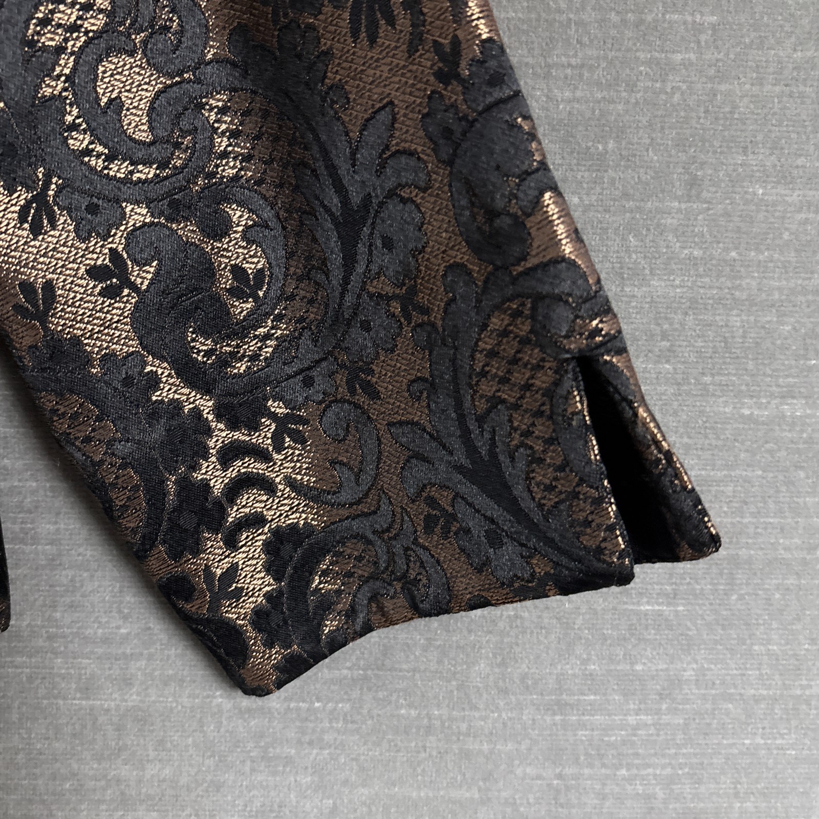 Jessic Howard Jacket 12 Petite Gold Black Floral Cocktail Evening Formal Bolero