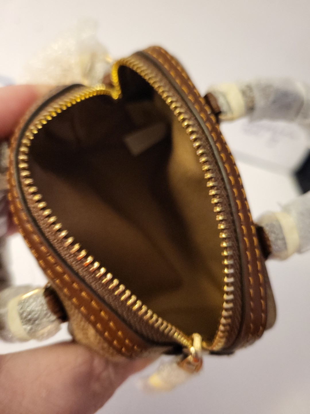 Coach Mini Rowan Bag Charm Brown N Tan NWT