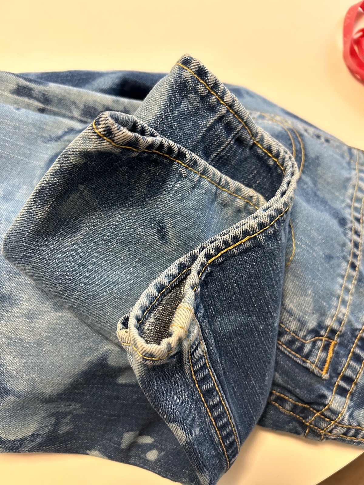 Levi’s Type 1 Real Loose EUC vintage blue bleach splatter low rise jeans 32 30