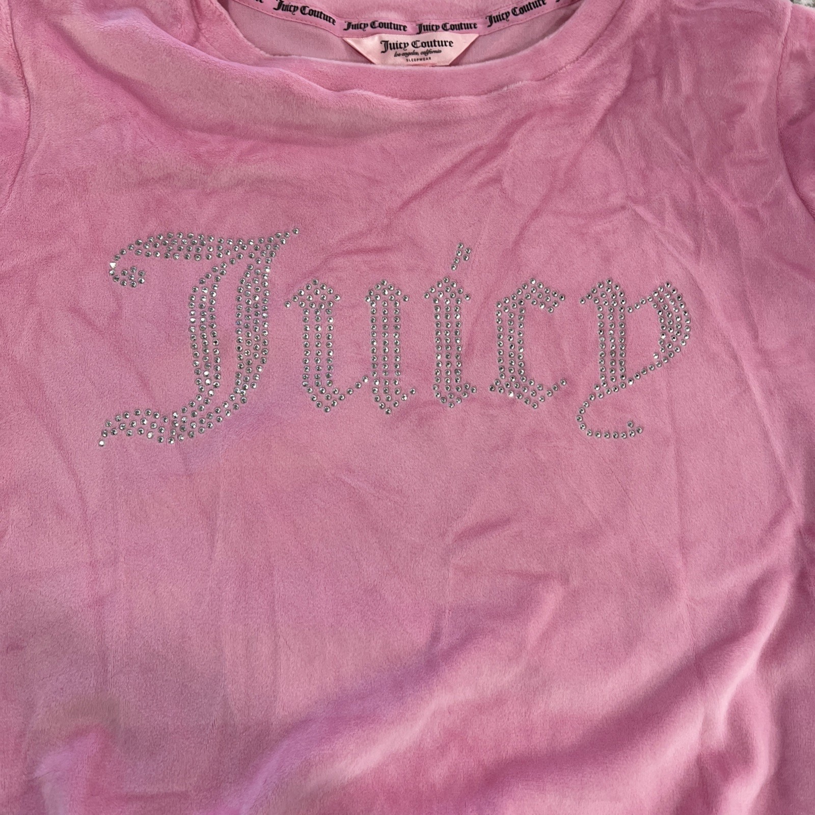 Juicy Couture Sleepwear Pink Rhinestone Logo Nightgown Medium Velour Bling