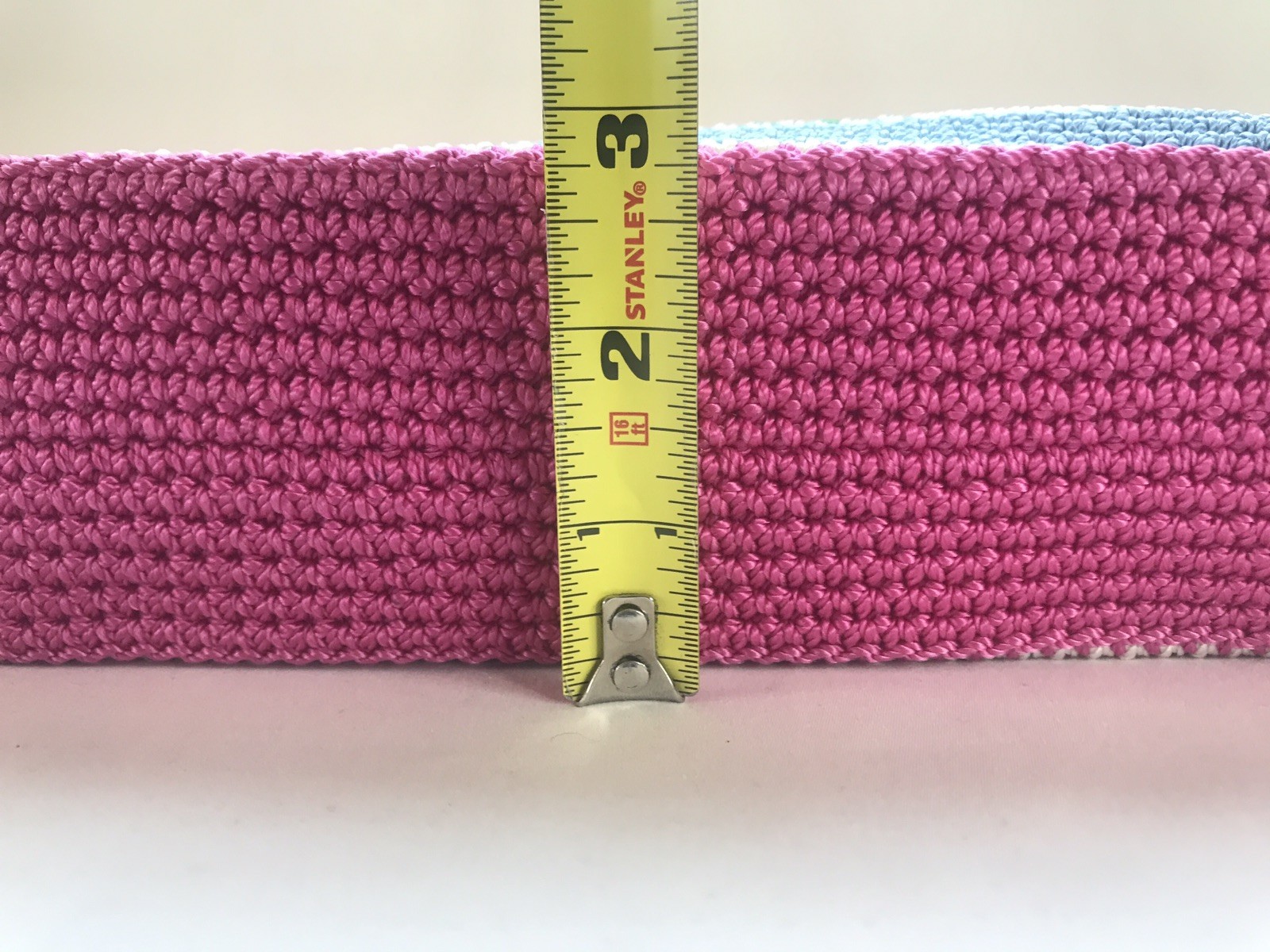 The SAK Crocheted Pink/Multicolor Rainbow Stripe Purse Handbag -New without Tags