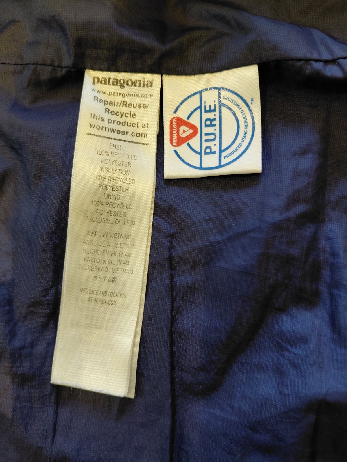 Patagonia Mens Micro Puff Hoody Nano Full Zip Jacket Bold Blue Puffer Large L