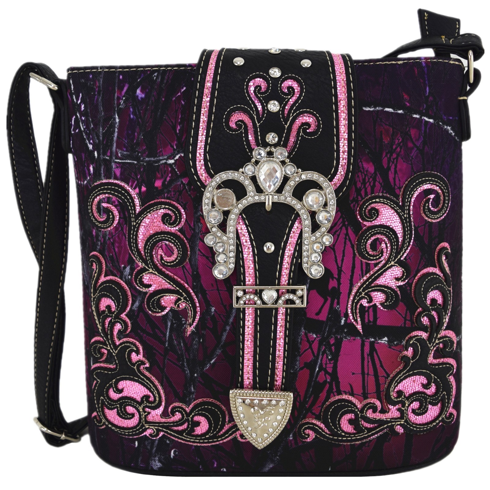 Camouflage Western Crossbody Handbag Concealed Carry Purse Single Shoulder Bags