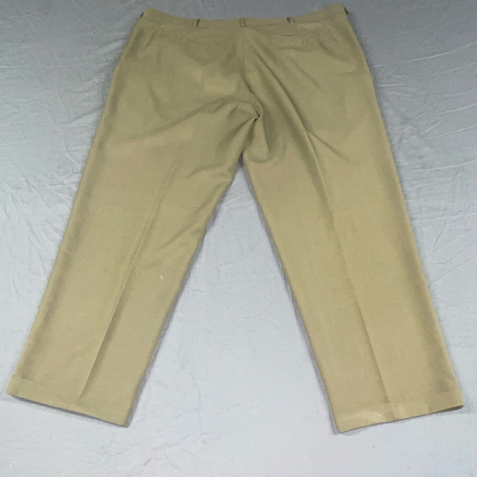 Perry Ellis Portfolio Men’s Beige Pleated Dress Pants Classic Fit Twill 36W