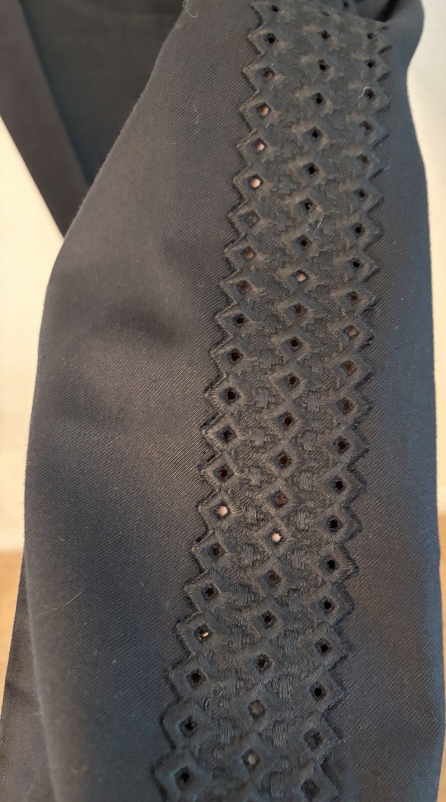 Catherine Malandrino Trouser In Silk Cotton W/Crochet Side Design Size 6