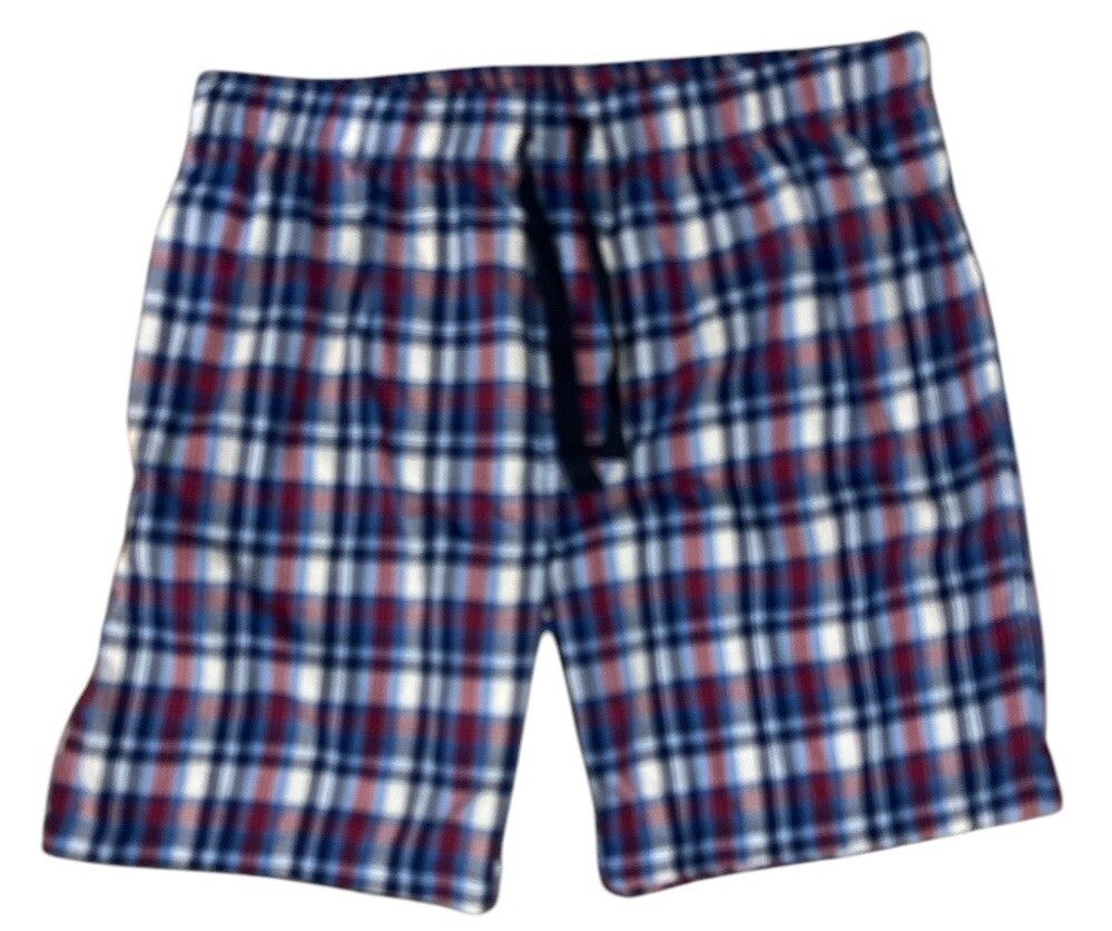 Mens Izod Sleepwear Shorts Plaid Lounge Sz XL Polyester Rayon New